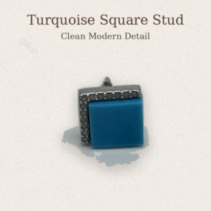 Square Turquoise Stud Earrings