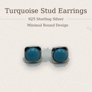 Round Turquoise Stud Earrings