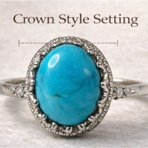 Vintage Crown Turquoise Ring